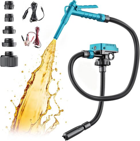 5 GPM Cordless Fuel Transfer Pump Compatible with DeWalt 20V & Milwaukee 18V Batteries, Portable Gas Can Pump with 51" Hose, 5 Adapters, Gas Pump for Diesel, Gasoline (Bare Tool) in Saudi Arabia