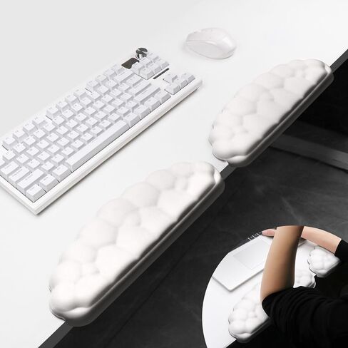 2 Pack L-Shaped Desk Elbow Pads, Adjustable Spacing Soft Memory Foam with Non-Slip Base, Ergonomic Desk Edge Cushion & Wrist Rest for Computer Keyboard, Office and Home Use Black in Kuwait