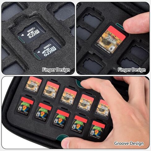 حامل بطاقة SD لنينتندو 72 بطاقة ألعاب و144 بطاقة Micro SD SDXC SDHC TF، سعة تخزين كبيرة ومنظم حافظة بطاقات الذاكرة للتبديل 2/لوحدة تحكم OLED/Lite للسفر، صندوق الحفلات فقط in Saudi Arabia