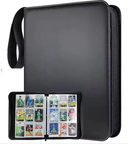 KS SHOP® 1080 Pockets Card Binder – Premium 9 Pocket Trading Card Album with 60 Double-Sided Sheets | 3-Ring Zipper Collection Book | Waterproof Card Holder with Wrist Strap in Saudi Arabia