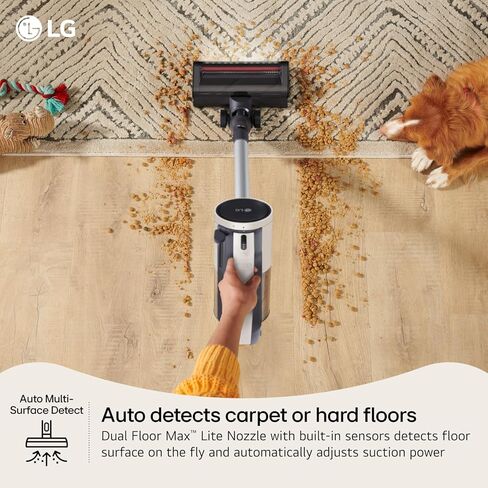 LG Cordzero Q3 Cordless Stick Vacuum Cleaner with Auto Multi-Surface Detect Dual Floor Max Lite Nozzle, Beige Color in Saudi Arabia