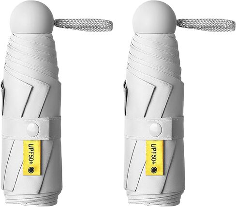 2-Pack Travel Essentials Mini Umbrella, Small Compact UV Sun Protection Lightweight Tiny Pocket Umbrella Fits Purse Backpack in Saudi Arabia