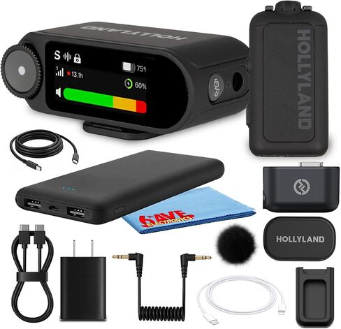 Hollyland Lark MAX 2 Combo Wireless Microphone System Bundle with Cables, 2-Person 2.4GHz Mic Kit for Camera and Phone in Saudi Arabia