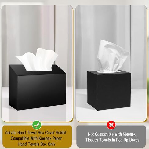 Acrylic Hand Towel Box Cover Holder for Kleenex, Disposable Paper Hand Towels Holder, Bottom Pull-Out & Wall-Mounted, Paper Towel Dispenser Suitable for Home, Office, Bathroom (Glossy White) in Saudi Arabia