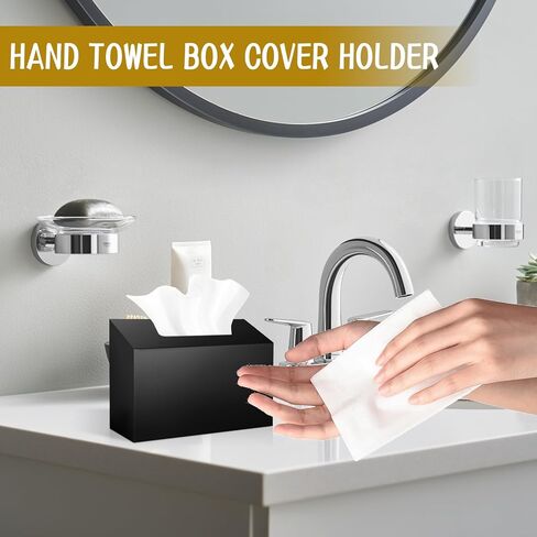 Acrylic Hand Towel Box Cover Holder for Kleenex, Disposable Paper Hand Towels Holder, Bottom Pull-Out & Wall-Mounted, Paper Towel Dispenser Suitable for Home, Office, Bathroom (Glossy White) in Saudi Arabia