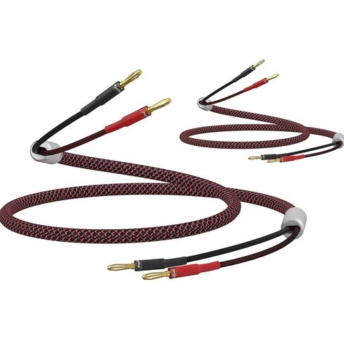 كابل مكبر صوت مجدول نحاسي HiFi OFC من Preffair مع مقابس الموز، إجمالي 8 موصلات موز لمكبر الصوت وحفلات المسرح المنزلي، ktv (أحمر وأسود، 10 أقدام) in Kuwait