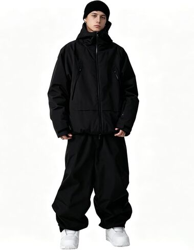 Mens Ski Jacket and Pant Set Womens Snow Jacket Baggy Ski Suit Waterproof Insulated Snowboard Winter Outdoor in Saudi Arabia