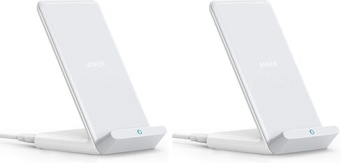 Anker 2-Pack 313 Wireless Charging Stand, Qi-Certified for iPhone 16/15/14/13 Series, 10W Fast Charging for Galaxy S23/S22/S21 (No AC Adapter) in Kuwait