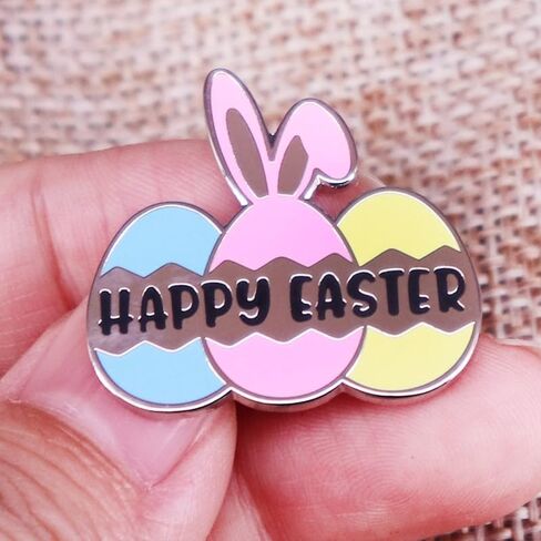 Easter Enamel Pins Easter Bunny Brooches Easter Egg Lapel Pin Easter Rabbit Badges Pins JHE70 in Saudi Arabia