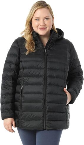 32 Degrees Women’s Plus Size Water-Repellent Packable Down Jacket, Ultra-Light with Detachable Hood in Saudi Arabia