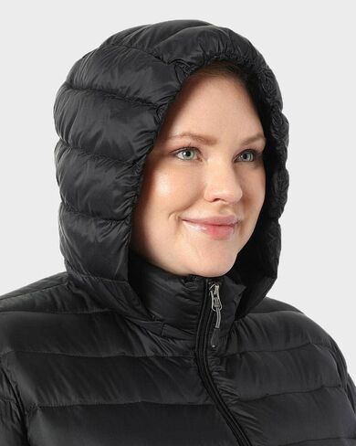 32 Degrees Women’s Plus Size Water-Repellent Packable Down Jacket, Ultra-Light with Detachable Hood in Saudi Arabia