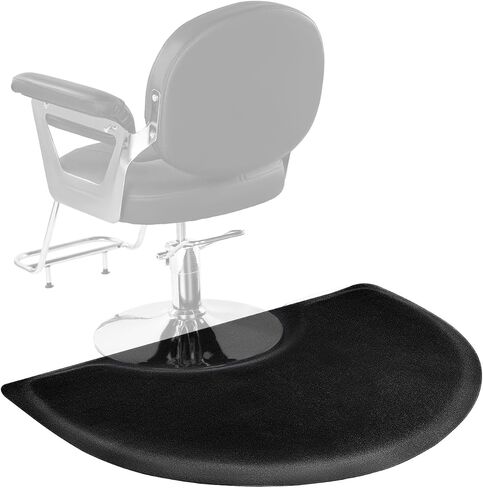 VEVOR Salon Mat for Hair Stylist, 3 x 5 FT Semi-Circle Salon Chair Mat, 1/2-inch Thickened Anti Fatigue Barber Shop Floor Mat with Round Cut Out, Easy-to-Clean PVC Surface & Anti-Trip Beveled Edges in Saudi Arabia