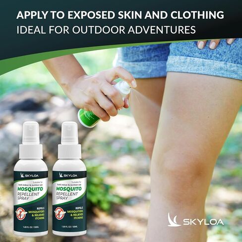 Mosquito Repellent Spray: Travel Size Mosquito Repellent Spray for Body - Safe for Family and Kids - DEET-Free - Mosquito Repellent Outdoor - Indoor Use - Mosquito Spray - Against Mosquitoes - 2 Count in Saudi Arabia