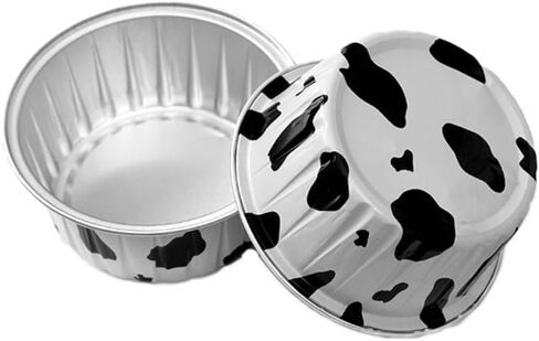 Tray 40Pcs High Temperature Resistance Tinfoil Box Reusable Cake Wrappers Pudding Cake Mould Aluminum Foil Air Fryer Tinfoil Bowl Steamer(Style B) in Saudi Arabia