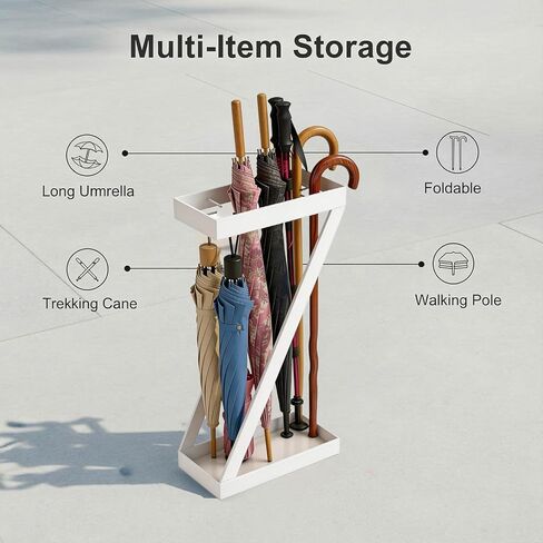 Umbrella Holder for Entryway Black Umbrella Stand indoor，Stores Umbrellas Canes Equipped with hooks for Storing Foldable for use in Homes, Offices, Hotel Lobbies in Kuwait