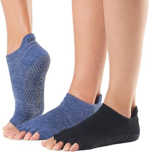 جوارب toesox منخفضة الارتفاع بقبضة نصف إصبع القدم، عبوة من قطعتين، عبوة متعددة من جوارب البيلاتيس والبار واليوجا للنساء والرجال in Kuwait