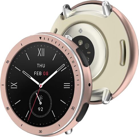 2 in 1 Compatible for Amazfit Active 2 Case 44mm, Anti-Scratch & Shockproof Watch Metal Bezel with Full Protection PC Back Cover for Amazfit Active 2 Round Protective Case-Dark Grey in Saudi Arabia