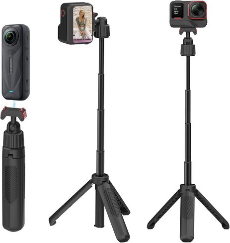 حامل ثلاثي مغناطيسي لـ Insta360 Ace Pro 2 (40 سم/15.75 بوصة)، عصا سيلفي صغيرة قابلة للتمديد سريعة الإصدار ومقبض قصير لملحقات Insta 360 Ace Pro وAce Pro 2 in Kuwait