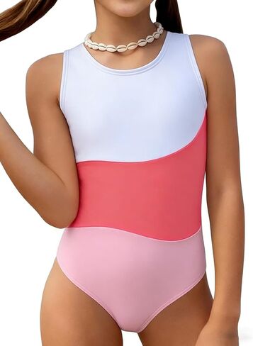 Girls One Piece Swimsuits Cute Bow Straps Flower Graphic Bathing Suits for Girls in Saudi Arabia