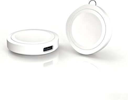 شاحن محمول لساعة Samsung Galaxy Watch، شاحن صغير للغاية وسلسلة مفاتيح صغيرة لساعة iwatch، شحن سريع لساعة Galaxy Watch 7/6/5/4/3/FE/Ultra/Classic/Active Series، عبوتان (أسود + أبيض) in Saudi Arabia