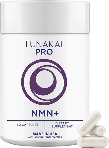 مكمل Lunakai PRO USA Made NMN 500 مجم 6 في 1 مع TMG وريسفيراترول 98% - NAD+ ودعم الطاقة يوميًا للشيخوخة الصحية والصحة الخلوية، أحادي نيوكليوتيد النيكوتيناميد، 60 كبسولة in Saudi Arabia