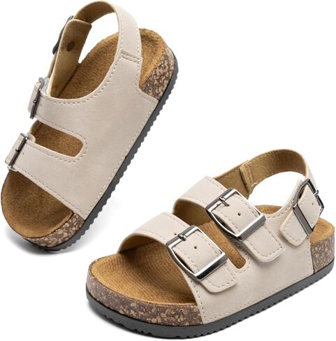 Kids’ Double-Strap Cork Sandals: Closed-Toe Summer Shoes for Indoor & Outdoor, Comfortable Footwear for Toddlers in Saudi Arabia