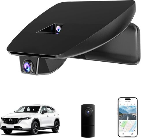 كاميرا داش 4K لسيارة Mazda CX-5 & CX-9 2018-2025 2.5S Select Preferred Carbon Edition Plus Turbo Signature Touring Signature Grand Touring Sport، مستشعر G، تسجيل حلقي، واي فاي وتطبيق، بطاقة 64 جيجابايت in Kuwait