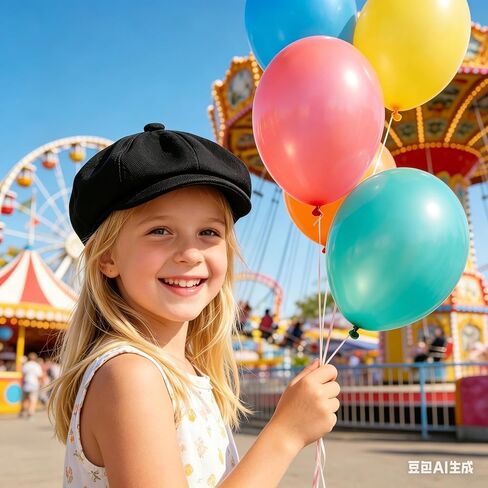 قبعات فتيات فتيات موزع الصحف قبعة بيريه كابي كلاسيكية قبعة Pageboy لعمر 4 إلى 8 سنوات in Kuwait