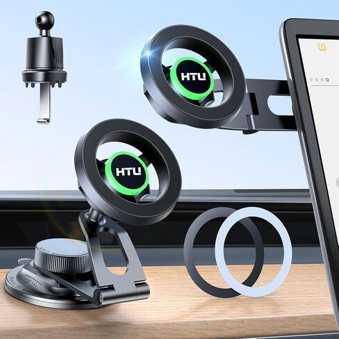 HTU Phone Mount for Tesla【Strongest Magnet Power】 Foldable Hidden for Tesla Phone Holder Fit for All Phone,for Tesla Model 3 Model Y for MagSafe Car Mount (Black) in Saudi Arabia