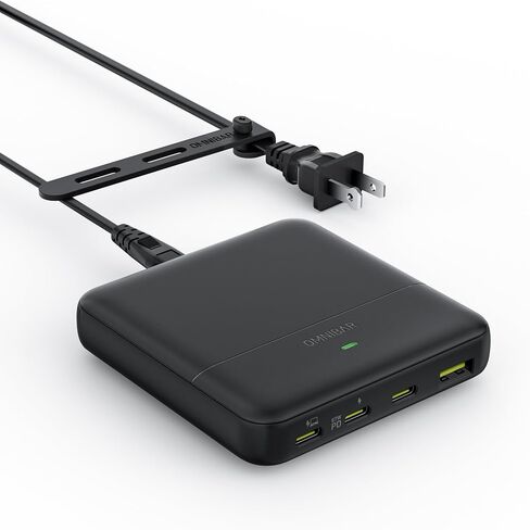 شاحن سطح المكتب نحيف، محطة شحن 67 وات بحد أقصى 4 منافذ GaN، USB-C PD شحن سريع USB C شاحن لآيفون 17، آيباد برو، سامسونج، ماك بوك، أجهزة الكمبيوتر المحمولة، ديل والمزيد، أسود in Kuwait