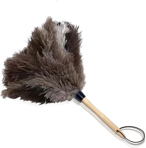 NCEDN Genuine Ostrich Feather Duster 40 Inches - Extendable Stainless Steel Handle, 8 Inches Long Thick Feathers, Telescopic Duster for Ceiling Fans, Blinds, Furniture, Car, Washable in Saudi Arabia