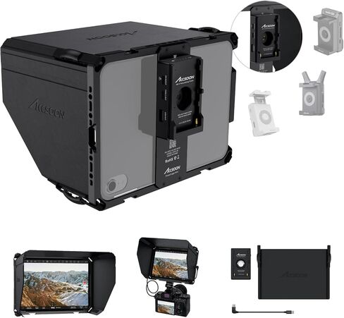 Accsoon PowerCage Mini متوافق مع iPad Mini 7 (A17 Pro)/iPad Mini 6، يعمل مع محول لوحة البطارية NP-F، يحافظ على شحن iPad، حافظة حماية قابلة للتعديل مع غطاء حماية من الشمس، متوافق مع iPad 8.3 بوصة in Saudi Arabia