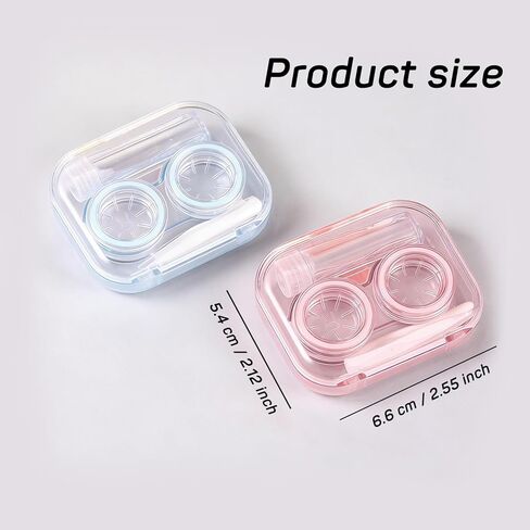 2 - Pack Cute Contact Lens Case Set, Transparent Travel Essentials with Remover Tool Kit and Solution Bottle, Contact Lens Storage Box for Travel, Home, and Daily Use (Purple and Green) in Saudi Arabia