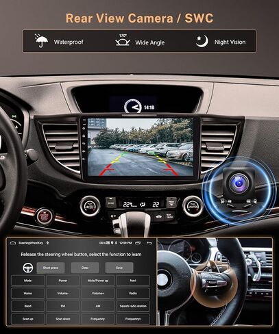 راديو سيارة Android 13 لسيارة Honda CRV 2012 2013 2014 2015 2016، ريمودي سيارة ستيريو لاسلكي Carplay Android Auto 9 بوصة تعمل باللمس مرآة وصلة بلوتوث FM/RDS GPS WiFi EQ SWC AHD كاميرا احتياطية in Saudi Arabia