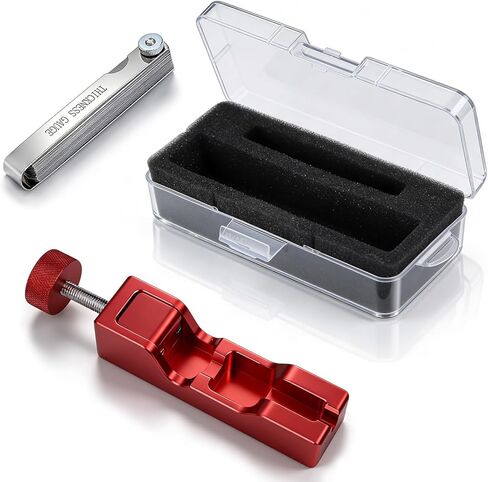 Universal Spark Plug Gap Tool with 32 Blade Steel Feeler Gauge, Spark Plug Gapping Tool for Most 10mm 12mm 14mm 16mm Spark Plugs, Spark Plug Gapper Adjustment Tool, Red (Red) in Saudi Arabia
