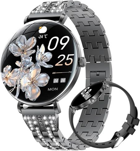 LIGE Ultra-Thin Smart Watch for Women(Answer/Make Calls),1.43" Always-on Display Smart Watch with Heart Rate,Clories Tracker 100+ Sports Modes, Women Smartwatch for Android iOS (2 Straps) in Saudi Arabia
