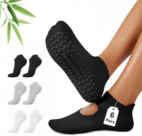 ALLIVE Pilates Socks with Grips for Women, Bamboo Breathable Non Slip Socks for Yoga, Barre, Studio, and Home Use in Saudi Arabia