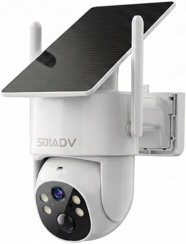 كاميرا SOIADV الشمسية الأمنية اللاسلكية في الهواء الطلق مع عرض 360 درجة، رؤية ليلية ملونة 2K، كاميرا لأمن المنزل، تعمل بالبطارية، صوت ثنائي الاتجاه، كشف الحركة، إنذار PIR، IP65 مقاوم للطقس، SC13W in Kuwait