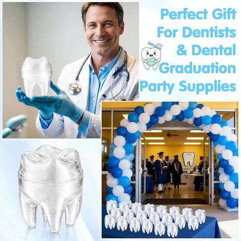 novabright 8 حزم مساعد طب الأسنان هدايا الأسبوع على شكل الأسنان جرة ثلاثية الأبعاد طباعة على شكل أسنان حلوى ملء الحاويات جرة صحة الأسنان شهر التقدير هدايا الأسبوع متعة طبيب الأسنان يوم RDH لوازم تفضل in Kuwait