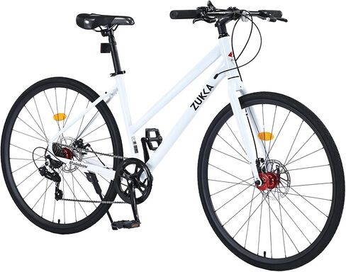 ZUKKA 700C Road Bike for Adult Shimano 7 Speed Road Bike Hybrid Road Bicycle Carbon Steel Frame/Dual-Disc Brakes/Multiple Colors in Saudi Arabia