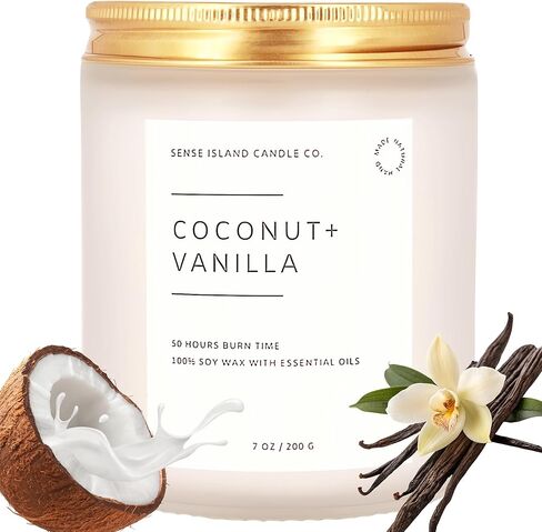 SENSE ISLAND Cashmere Vanilla Scented Candle for Home Scented 50+ Hrs Highly Scented Creamy Vanilla Velvet Cashmere | 100% Natural Soy Candle Gifts for Women Vanilla Candles for Cozy Holiday in Saudi Arabia