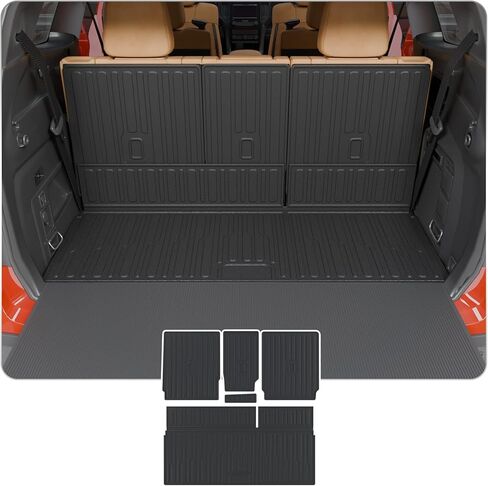 حصيرة الشحن متوافقة مع 2025 2026 Ford Expedition وLincoln Navigator (ليس للحد الأقصى/L) حصيرة صندوق السيارة وغطاء المقعد الخلفي وملحقات إكسبيديشن (حصيرة صندوق السيارة + سجادات مسند الظهر) in Kuwait