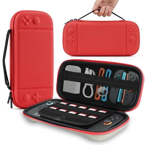 Nintendo Switch 2 Carrying Case - Christmas Birthday Gifts 2025 for Teen Boys, Girls, Men, Women & Gamers, Waterproof Hard Shell Switch 2 Case / Travel Cases, 10 Game Slots & Hidden AirTag Pouch,Black in Kuwait