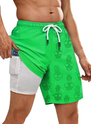 Men’s Swim Trunks Water-Reveal Print Quick-Dry Waterproof Beach Shorts Compression Liner, S-XXL in Saudi Arabia