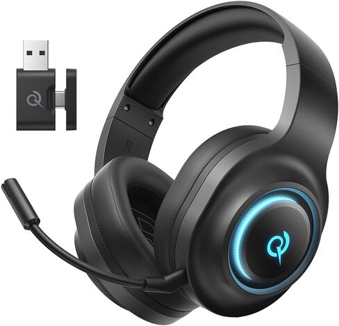 سماعة ألعاب QCY لأجهزة الكمبيوتر/PS5/PS4/Switch، سماعات رأس HEROAD V200 فوق الأذن، USB-C، بطارية 240 ساعة، صوت محيطي 7.1، سماعات رأس لاسلكية 2.4 جيجا هرتز لمنصات متعددة، بلوتوث 6.0 in Kuwait