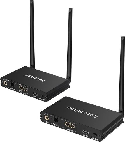 2.4GHz Wireless ARC Transmitter & Receiver Kit for TV，164Ft/50M Long Range Transmission TV/Projector ARC Output ，Soundbar Amplifier ARC Input for Home Theater (Audio Only) in Saudi Arabia