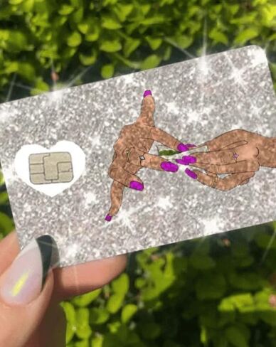 ExotixCard الملصق العاكس الأصلي Ultra Bling Debit - غطاء بطاقة الائتمان ذو الجلد اللامع القابل للإزالة وخاصة غطاء بطاقة المعلومات الخلفي الساطع قلب فضي ExotixLuv Luxury (القوس الوردي الساخن) in Kuwait