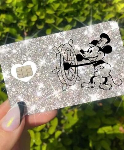 ExotixCard الملصق العاكس الأصلي Ultra Bling Debit - غطاء بطاقة الائتمان ذو الجلد اللامع القابل للإزالة وخاصة غطاء بطاقة المعلومات الخلفي الساطع قلب فضي ExotixLuv Luxury (القوس الوردي الساخن) in Kuwait