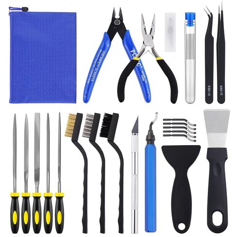 45 Pcs 3D Printer Tool Kit, 3D Printer Accessories Includes Nozzle Cleaning Kit, Deburring Tool, Files, Pliers, Removal Scrapers Suitable for 3D Print Removing, Cleaning, Finishing in Saudi Arabia