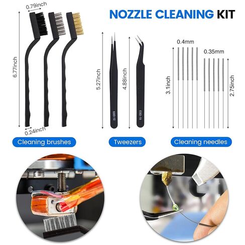 45 Pcs 3D Printer Tool Kit, 3D Printer Accessories Includes Nozzle Cleaning Kit, Deburring Tool, Files, Pliers, Removal Scrapers Suitable for 3D Print Removing, Cleaning, Finishing in Saudi Arabia